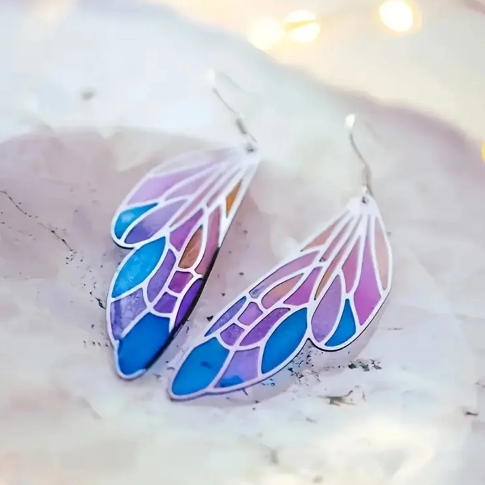 🎉Host Pick X 2🎉 NWT!! Beautiful Colorful Dragonfly Earrings w/ Silver Outline!